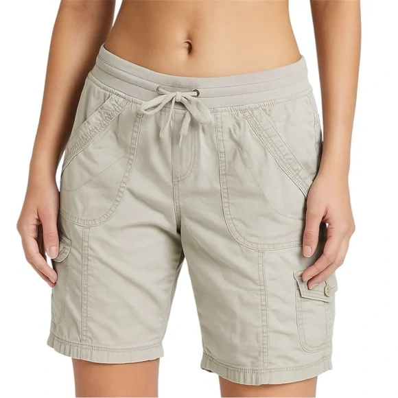 Supplies Tan Cargo Shorts with Elastic Waistband and Relaxed Fit 18W - Picture 1 of 8